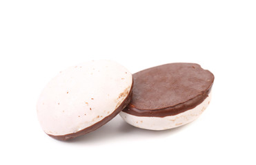 White Kiss Cookies with chocolate