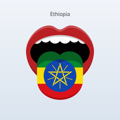 Ethiopia language. Abstract human tongue.