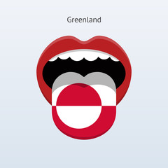 Greenland language. Abstract human tongue.