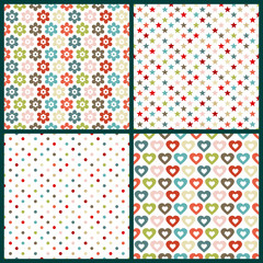 4 Seamless Pattern Birthday Retro Color
