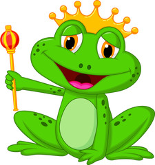 Fototapeta premium Frog king cartoon