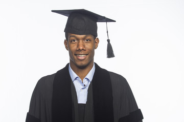 Young African American graduate, horizontal
