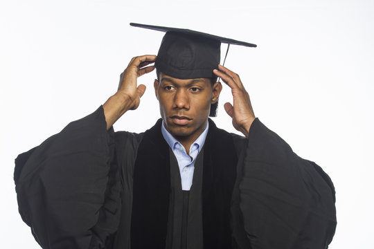 Young African American graduate, horizontal