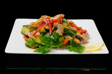 Salad with pork