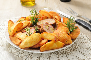 Polpettone con patate al forno