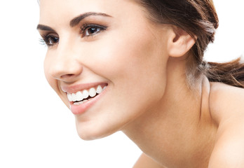 Obraz premium Portrait of beautiful woman, on white