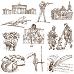 traveling Germany - hand drawings - white part 1