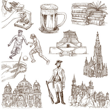 traveling Germany - hand drawings - white part 2