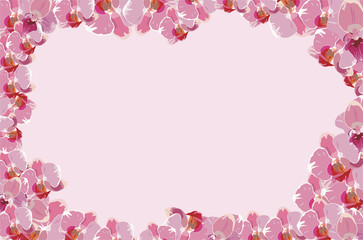 frame of pink petals
