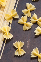Вry pasta in the shape of bows