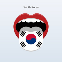 South Korea language. Abstract human tongue.