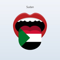 Sudan language. Abstract human tongue.