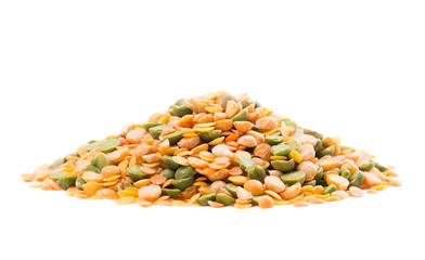 Bean mix on a white background