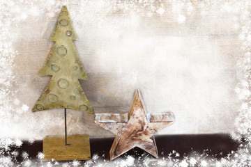 Christmas tree and star vintage background - 56997545