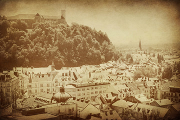 Old postcard  of Ljubljana, capital of Slovenia