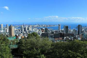 Kobe city view from Venus Bridge in Japan