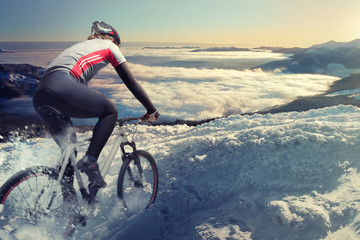 Cyclist in the mountains