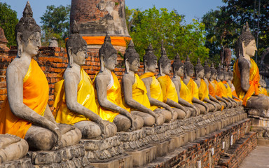 Buddha statues at the temple of Wat Yai Chai Mongkol