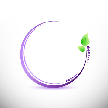 purple and green leaves illustration
