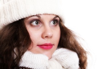 woman in warm clothing winter fashion