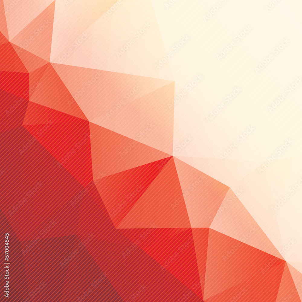 Sticker abstract red triangle background with stripes