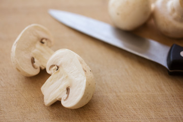 White button mushrooms
