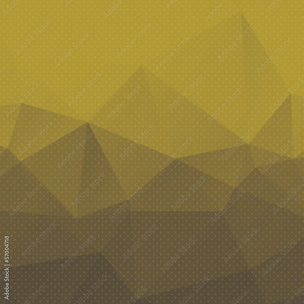 Sticker abstract yellow triangle background with dots