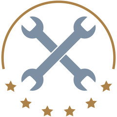 Round Craftsman Wrench Logo Design