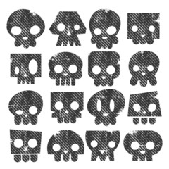 Obraz premium Grunge Skull Stamps Icons