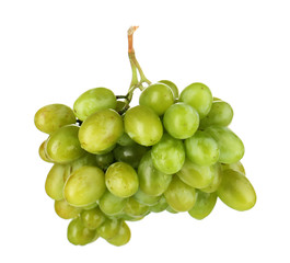 Ripe green grapes isolated on white