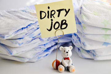 changing diapers is a dirty job
