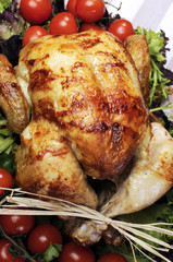 Roast chicken turkey dinner for Christmas or Thanksgviing dinner