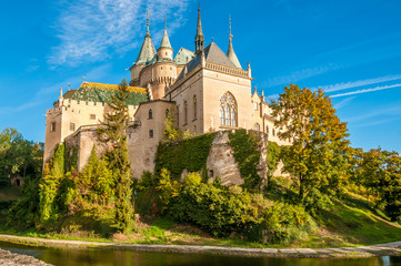 Fototapeta na wymiar Bojnice Castle with a Moat