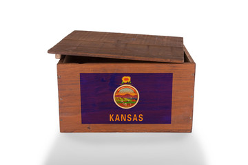 Wooden crate isolated on a white background