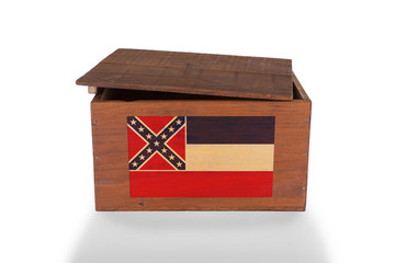 Wooden crate isolated on a white background