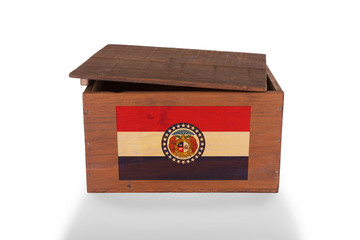 Wooden crate isolated on a white background