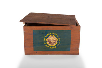 Wooden crate isolated on a white background