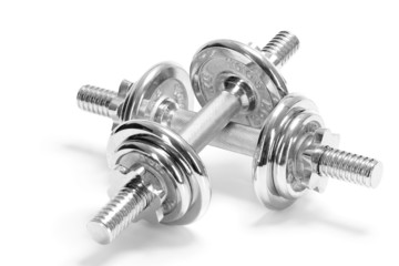 Chromed fitness exercise equipment dumbbell weight