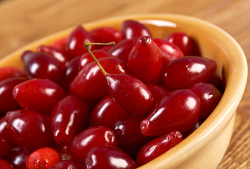 Fresh cornel berries