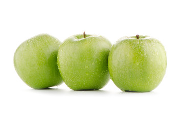 Three fresh green apples