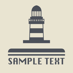 Lighthouse icon or sign, vector illustration