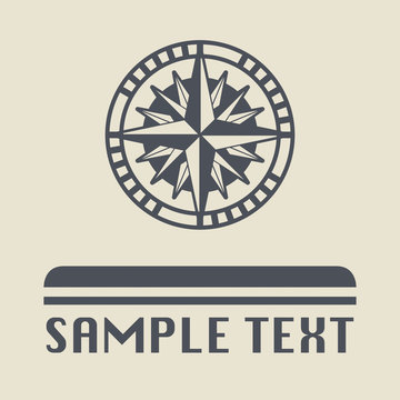 Compass icon or sign, vector illustration