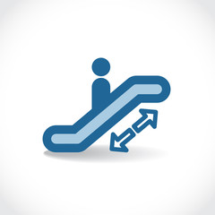 Escalator icon with drop shadow, vector pictogram