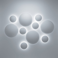 Abstract 3d geometric background with spheres