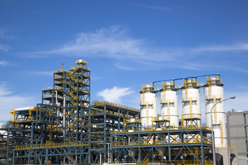 chemical Industrial Plant  against the blue sky