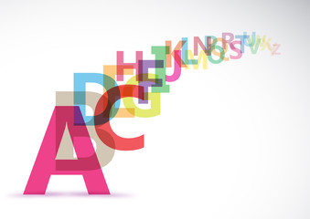 Vector Abstract Colour Alphabet on white background