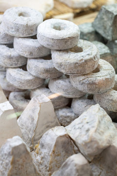 specialty goat cheese display with couronne lochoise cheese
