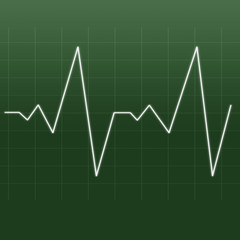 Heartbeat being drawn by a white line