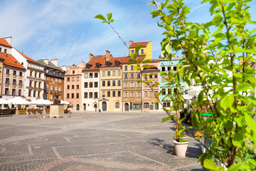 Nice old marketplace square in Warsaw