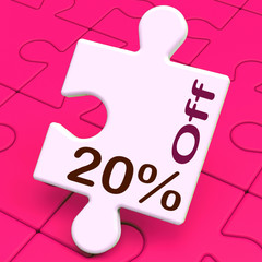 Twenty Percent Off Puzzle Means Discount Or Sale 20%